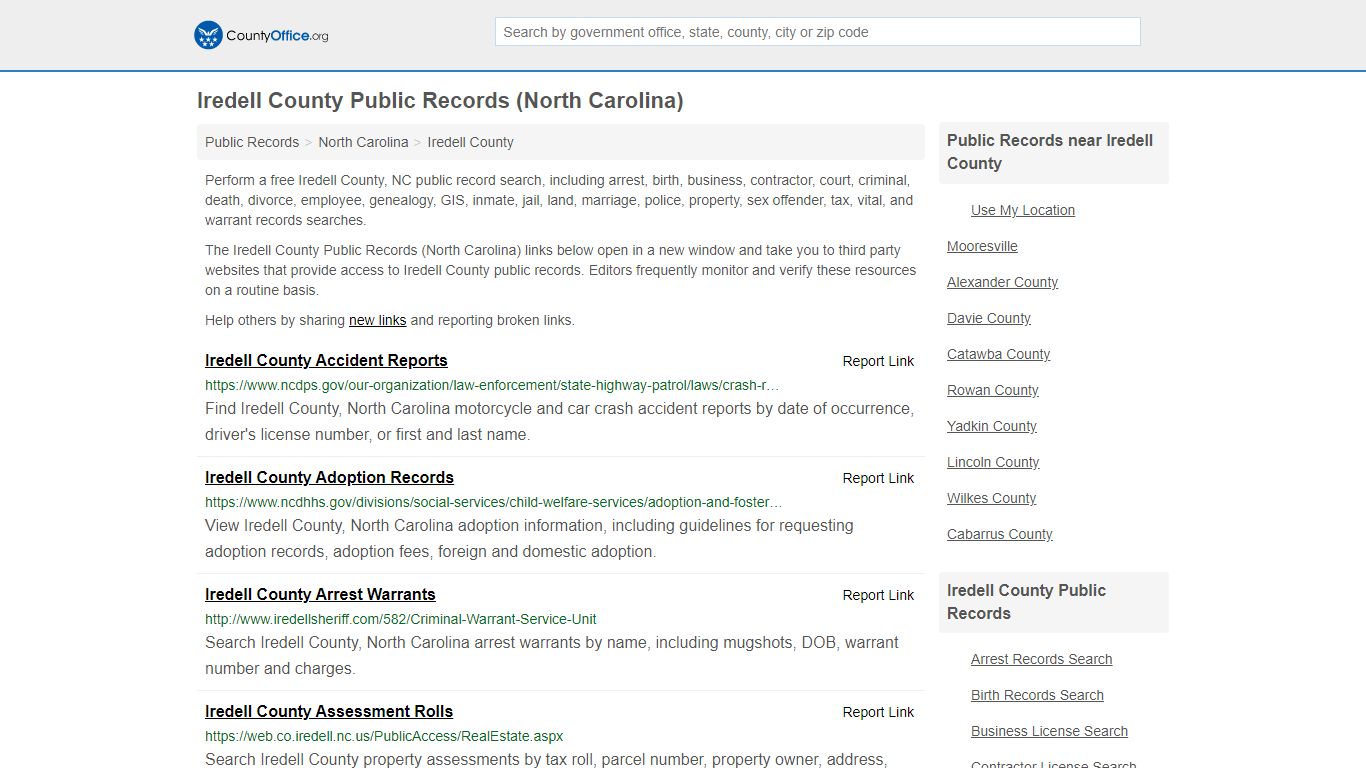 Public Records - Iredell County, NC (Business, Criminal ...